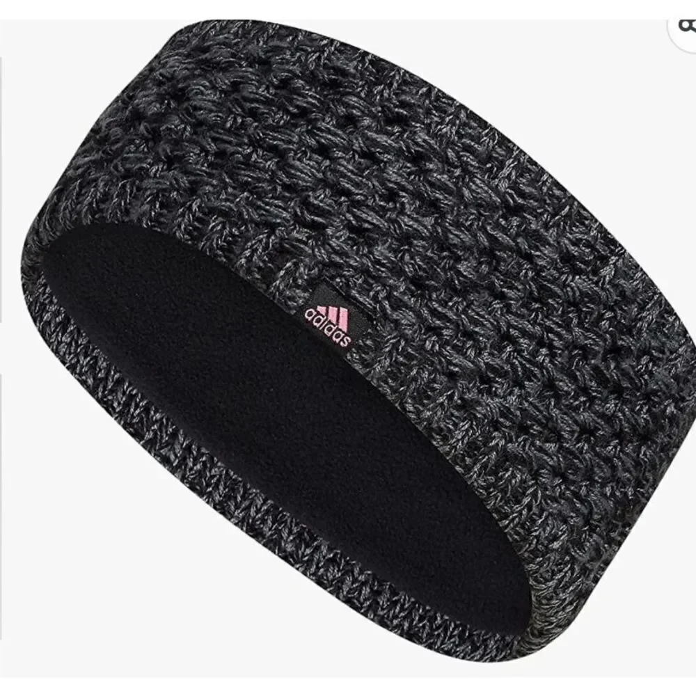 Adidas Women’s Crestline Textured Knit Headband  With Soft Fleece Lining Black